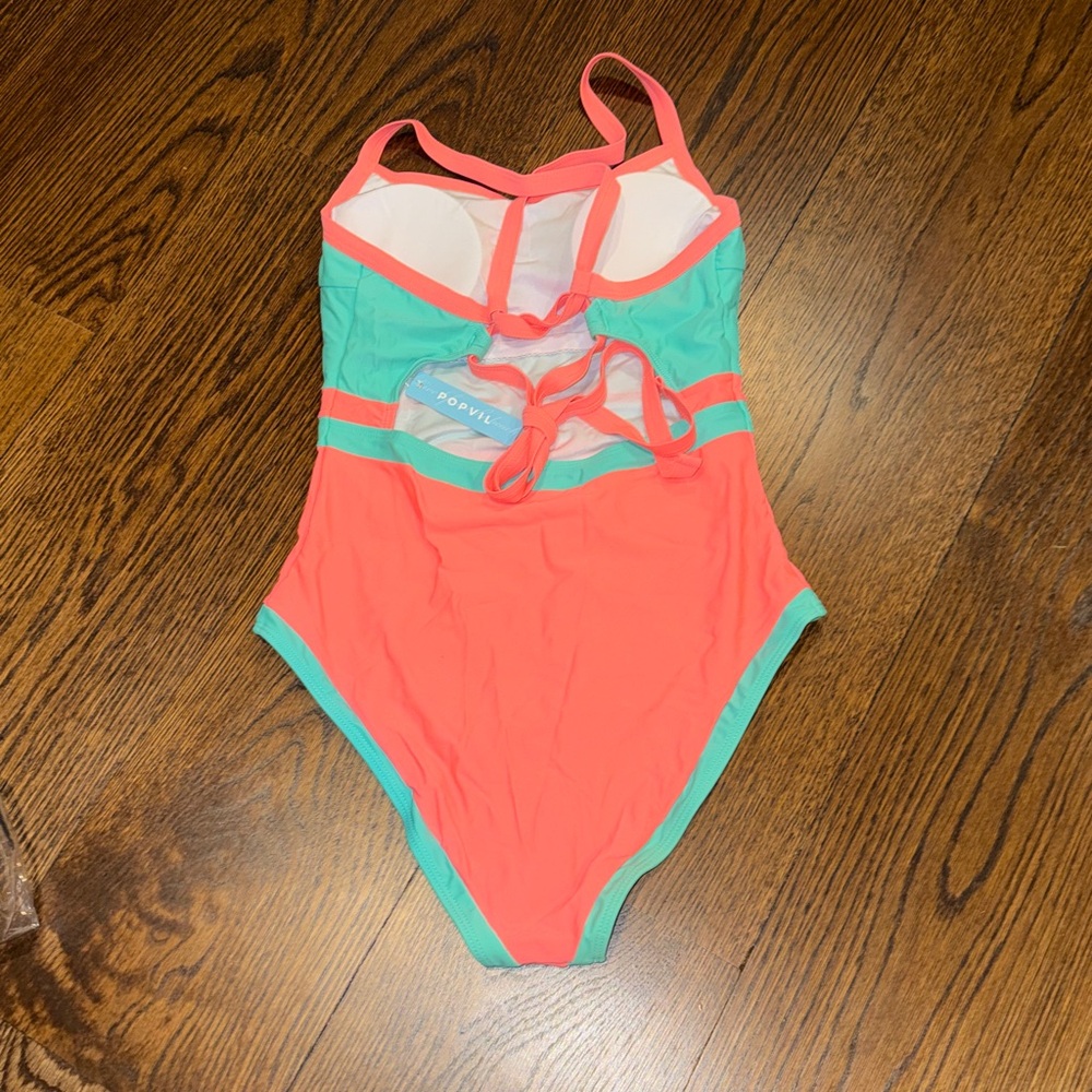 Popvil Swimwear in Coral and Mint - Picture 3 of 5
